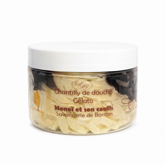 Chantilly de douche et bain  Monoï et son coulis artisanal