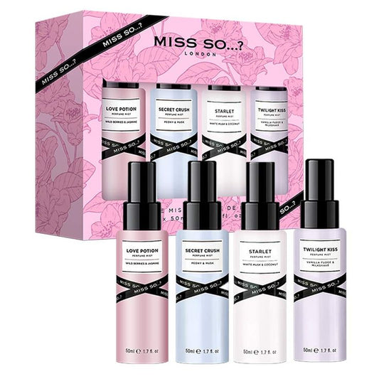 Coffret 4 Mini Brumes Parfumées Miss So 50ml
